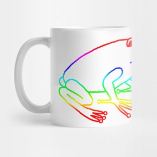 Rainbow Frog Line Drawing Mug